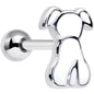 16G 1/4 White Sitting Dog Cartilage Tragus Earring