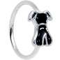 18G 3/8 Black Sitting Dog Nose Hoop