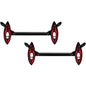 14G 9/16 Black Red Summer Kayak Boat Barbell Nipple Ring Set
