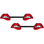 14G 9/16 Black Red Sneering Bite Lips Barbell Nipple Ring Set