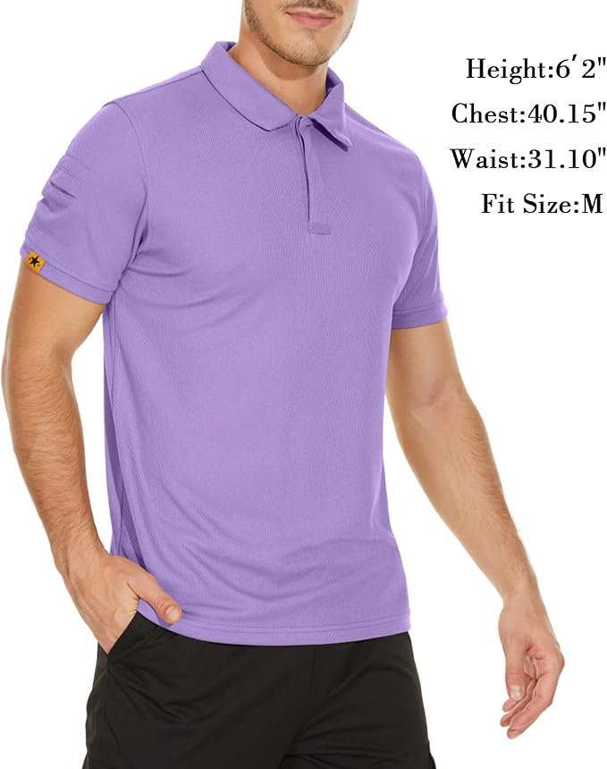 V VALANCH Mens Polo Shirts Short Sleeve Moisture Wicking Golf Polo Athletic Collared Shirt Tennis T-Shirt Tops