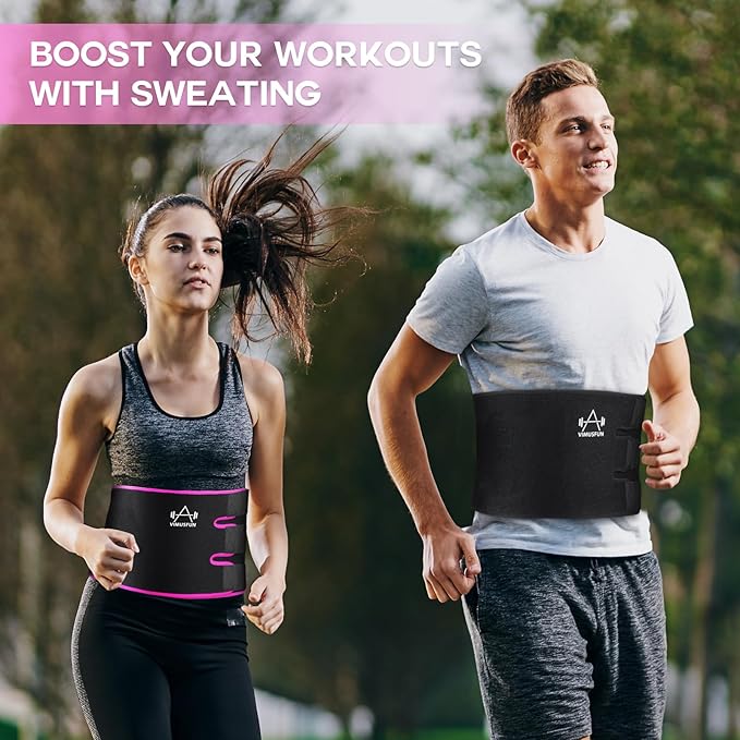Waist Trimmer Belt Men Sweat Band Stomach Wrap, Waist Trainer for Women Workout