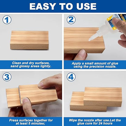 Extra-Strong Wood Glue 100g | Fast-Drying Clear Adhesive for Furniture, Garden & DIY Crafts
