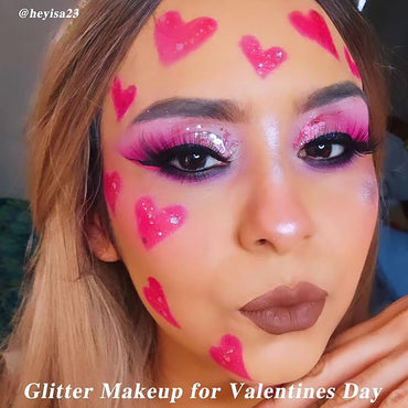 MEICOLY Pink Body Glitter Stick,Pink Face Glitter,Sparkly Hair Glitter,Singer Concerts Lover Heart Chunky Glitter,Pink Glitter Makeup,Mermaid Glitter Face Paint,Waterproof