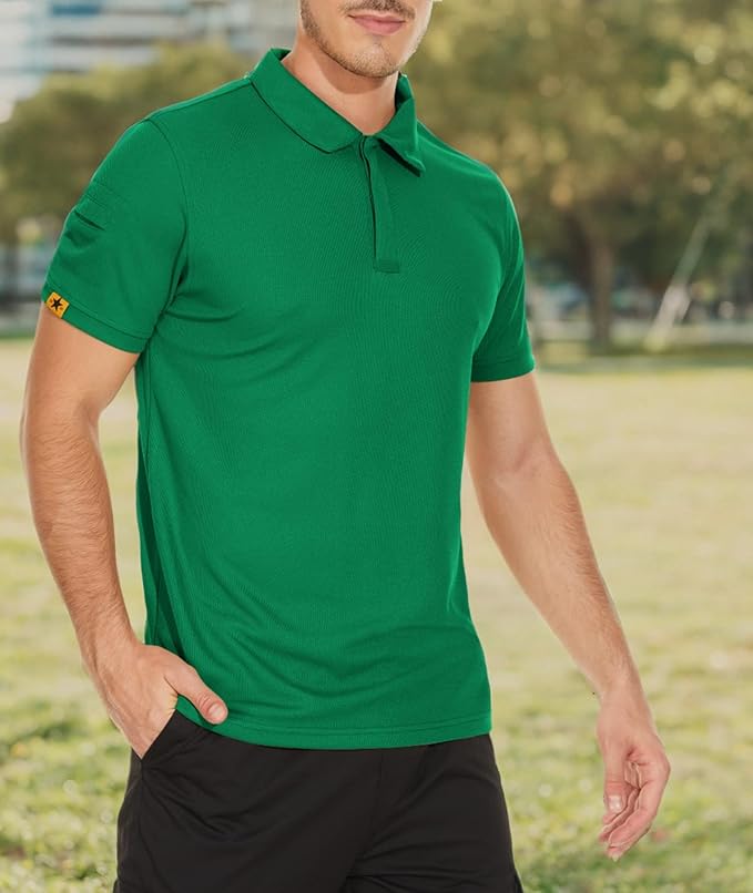 V VALANCH Mens Polo Shirts Short Sleeve Moisture Wicking Golf Polo Athletic Collared Shirt Tennis T-Shirt Tops
