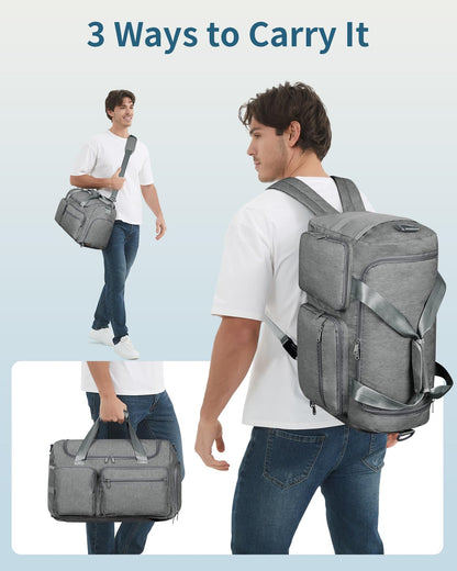 sportsnew Travel Duffel Bag 27L Gym Shoe Compartment Grey Medium Size