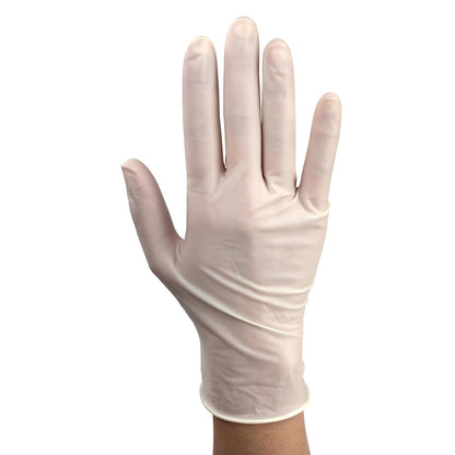 Dynarex AccuTouch Latex Exam Gloves, White - 100ea/bx, 10bxs/cs (1000 Count)