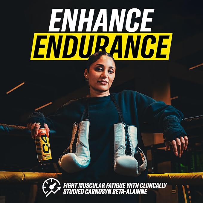 C4 Energy Carbonated Zero Sugar Energy Drink, Pre Workout Drink + Beta Alanine, Midnight Cherry, 16 Fl Oz (Pack of 12)