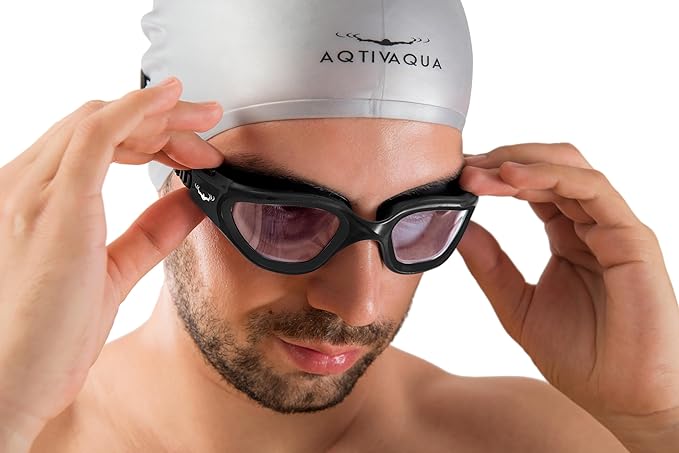 AqtivAqua Swimming Goggles, DX Wide View Swim Goggles for Adult Men Women, Anti Fog No Leaking