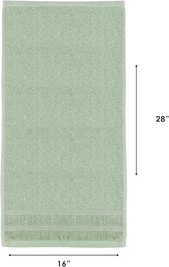 Kaufman - Premium Hand Towels Set for Bathroom, Spa, Gym, and Face Towel 100% Cotton Ring Spun, Ultra Soft Feel and Highly Absorbent Towels (SAGE Green, 6-PK)
