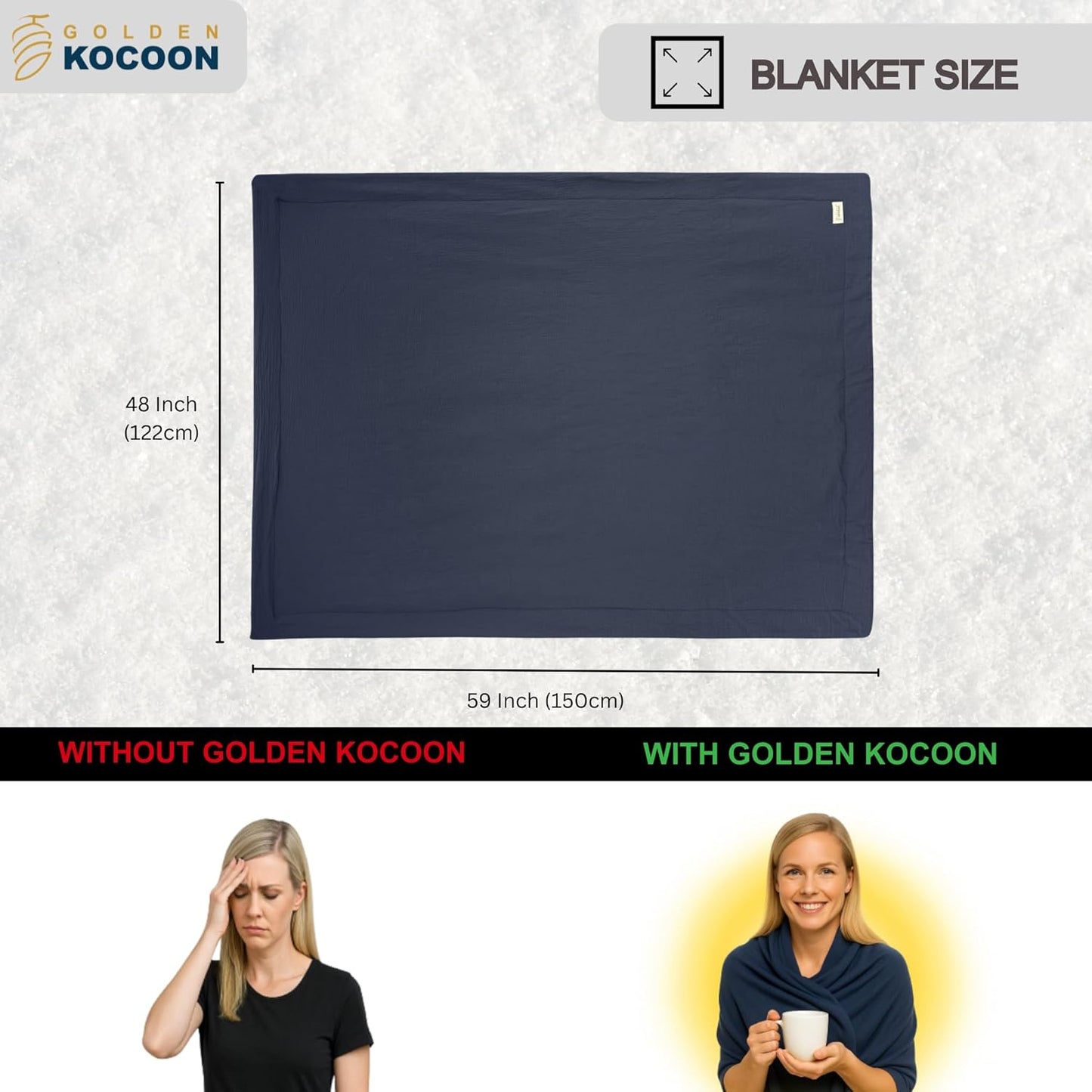 E-M-F Blanket - Organic Cotton Crepe & Sherpa Blanket, with EcoMesh™ Faraday Silver Liner - Size 48x59 inch (122cm x 150cm) - ideal for everyday 5 G, B T, Smart Meter & Wi Fi environments