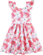 Girls Floral Cotton Dress - Sleeveless Summer Dress with Zipper Closure