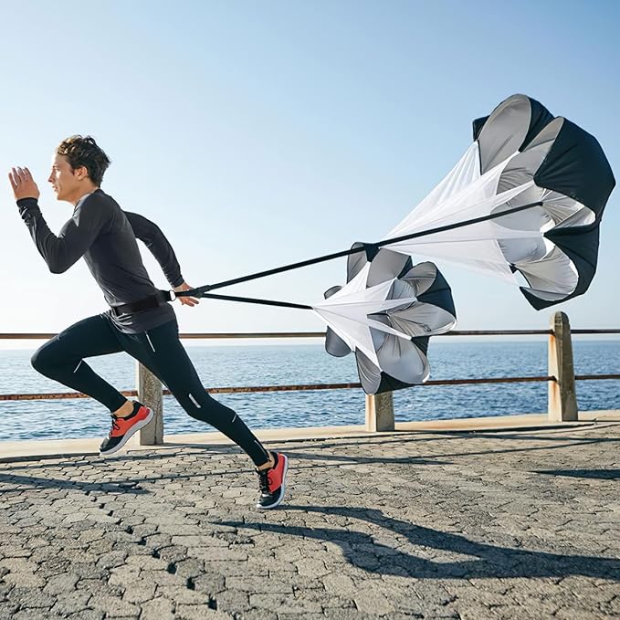 KUYOU Running Speed Training Speed Chute Resistance Parachute for Speed and Acceleration Training Fitness Explosive Power Training 56-Inch