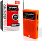 72 HRS (Upgraded) 72HRS CRUSADER MINI NOAA/AM/FM Emergency Weather Radio, Powered by 2AA Battery(Not Included), Premium Designer Radio with Finest Tuning Knob and Speaker (Red)
