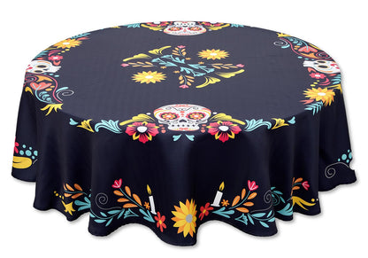 YiHomer Day of The Dead Table Runner Floral Skeleton Mask 14x72