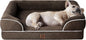 EHEYCIGA Orthopedic Dog Beds for Extra Large Dogs 44x32Inch, Waterproof Memory Foam XL Pet Bed with Sides, Non-Slip and Egg-Crate Foam Big Dog Couch Bed with Washable Removable Cover, Grey