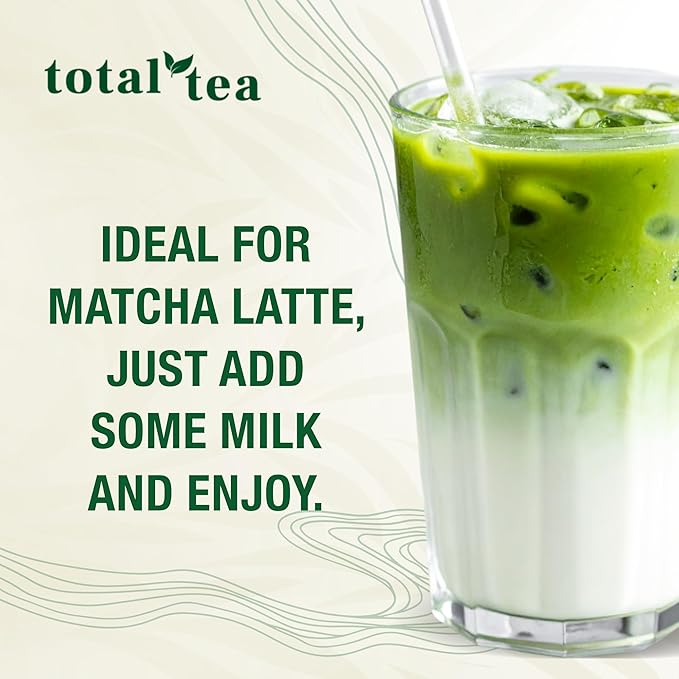 Organic Matcha Green Tea Powder (1lb) – Certified USDA Organic Powder for Matcha Latte, Tea, and Smoothies – Kosher, Non-Gmo, Antioxidant Rich by Total Tea