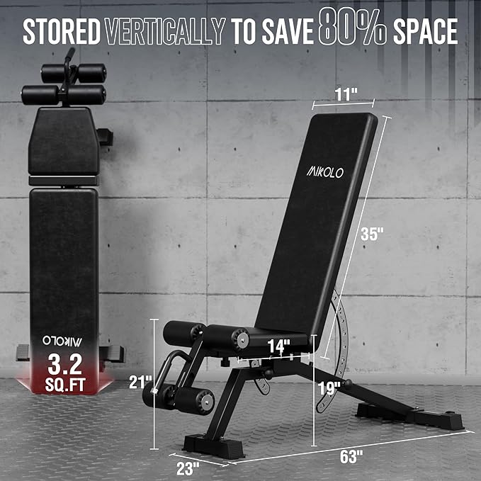 Mikolo Smith Machine Home Gym Power Cage (1:1 Ratio Strength Trainer) (Space Saving Design) (with 8 Free Attachments) Squat Rack for Full Body Training