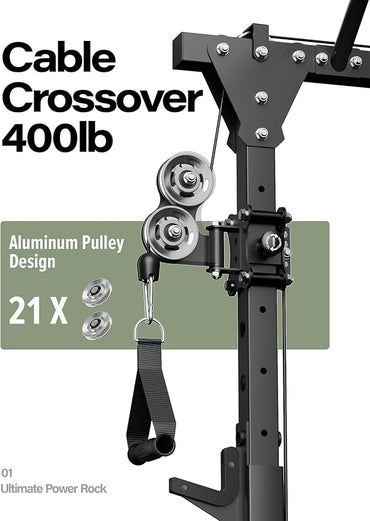 MAJOR FITNESS Drone1 Power Cage - Multi-Function Power Rack for Home Gym, Squat Rack, Cable Crossover System, for Strength Training, Heavy-Duty Steel Construction