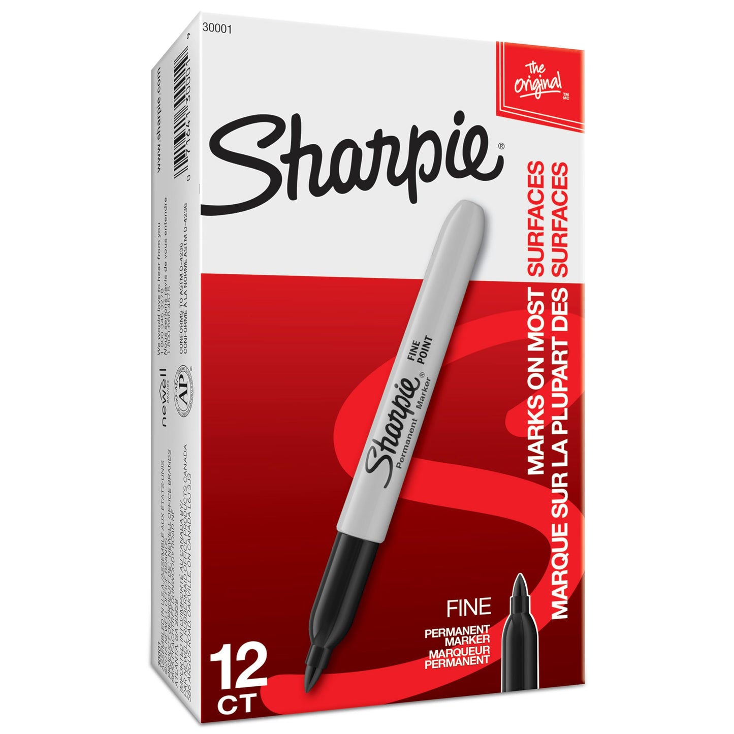 Sharpie Permanent Markers, Fine Tip, Black, 12 Count - Office Supplies, Quick Drying, Fade Resistant, For Wood, Plastic, Paper, Metal, And More