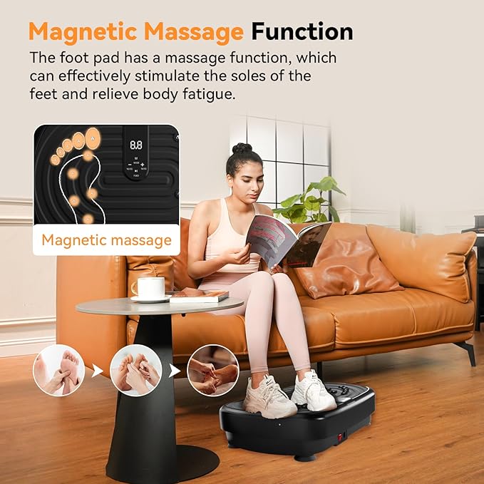 UCIN Vibration Plate Exercise Machine, Vibration Plate for Lymphatic Drainage, 330 Lbs Capacity Vibrating Plate for Weight Loss Home Fitness with Resistance Bands/Pilates Ball