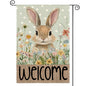 AVOIN colorlife Easter Bunny Garden Flag 12x18 Inch Blue Double Sided