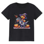 HELLO MEOW Halloween Boys Dinosaur T Shirt Black Cotton Size 3-4T