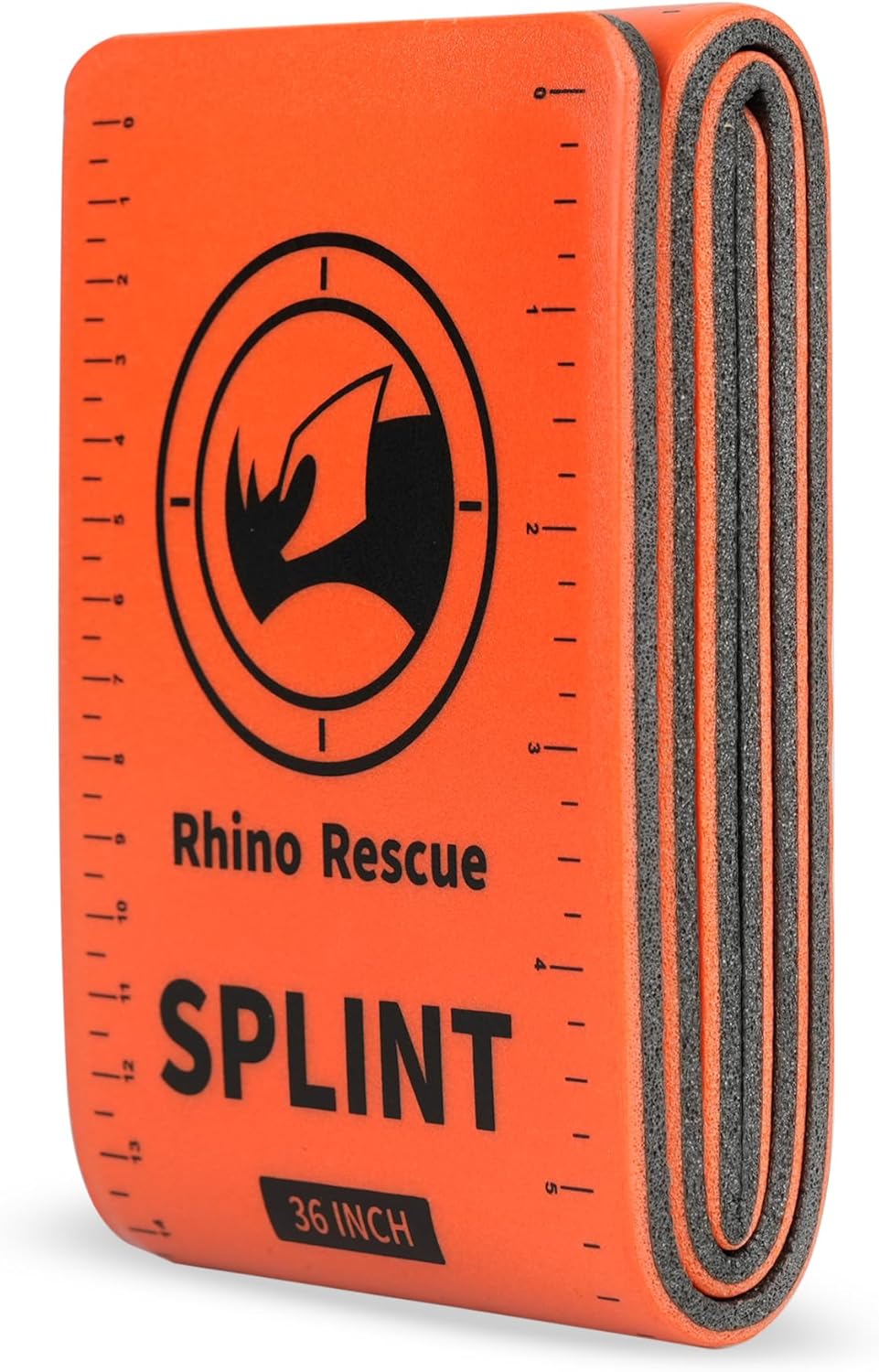 RHINO RESCUE Bundle-Vented Chest Seal, 4 Vents, Sterile Emergency Trauma Dressing, Occlusive Adhesive Pad+First Aid Splint 36" X 4.3" Orange-Gray, Keep Bones in Position