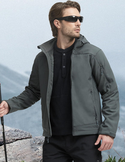 FREE SOLDIER Men's Softshell Jacket, Dark Gray, X-Large