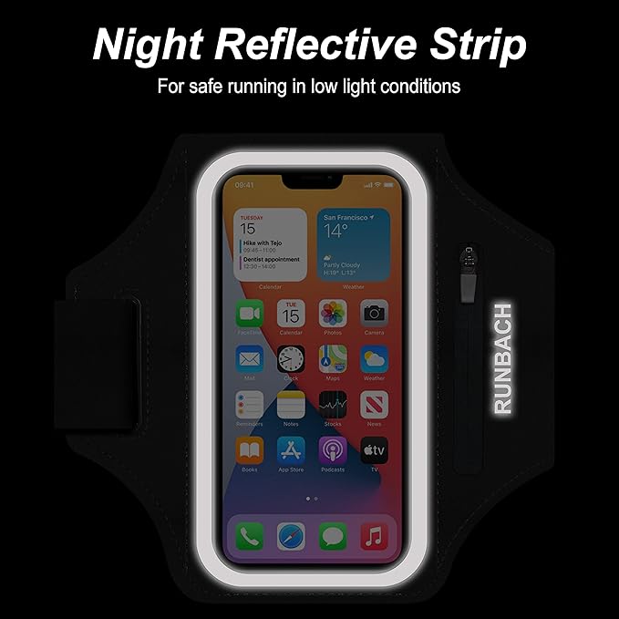 Armband for Samsung Galaxy S25 Ultra/S24 Ultra/S23 Ultra/S22 Ultra/S21 Ultra/S20 Ultra/S25+/S24+/S23+/S22+/S21+/S20+/S10+/S9+/S8+, with Zipper Pocket for for Galaxy Buds (Black)