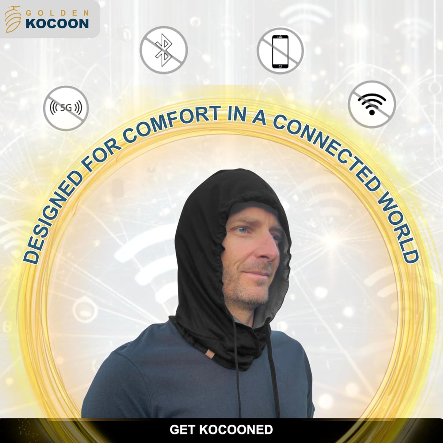 EMF Hood- Organic Cotton & Bamboo Viscose outter, with EcoShield™ Bamboo Lyocell Fara-Day Silver Liner - Cover Head & Neck - Ideal for Everyday 5 G, B T, Smart Meter & Wi Fi environments- Hat Cap