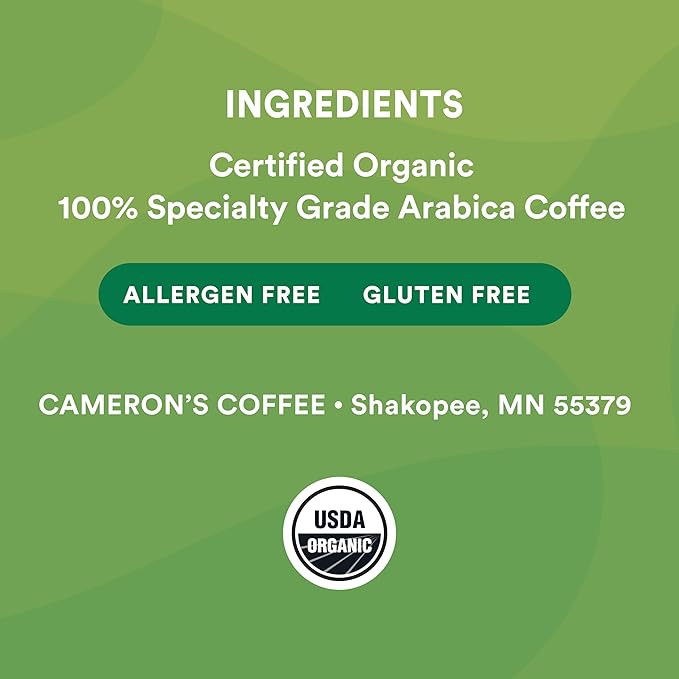 Cameron's Coffee Roasted Whole Bean Coffee, Organic Breakfast Blend, 32 Ounce