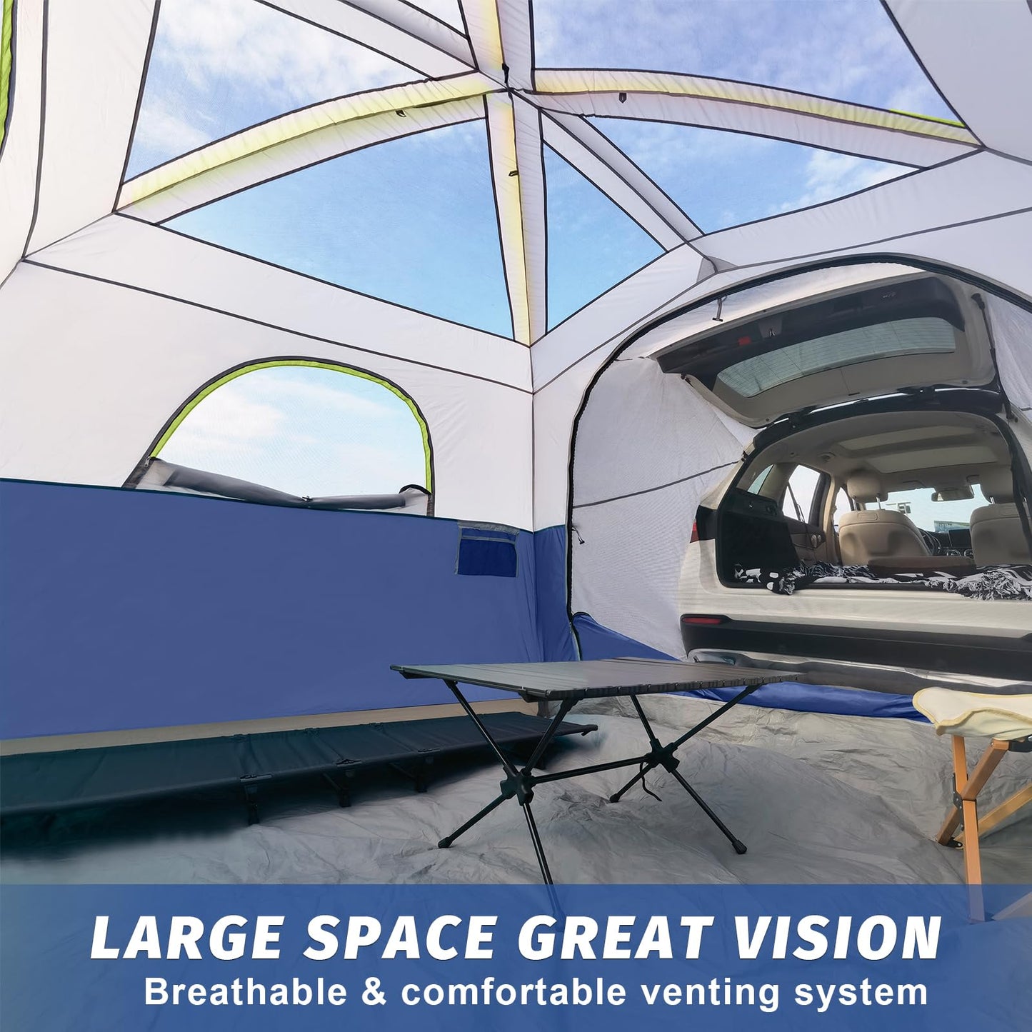 UNP SUV Tent for Camping, 6-Person SUV Tailgate Tent - Easy Set Up with Rainfly, 10'x9'x78in(H)