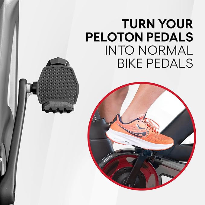 Pedal Converters for Peloton Bike & Bike+ - Ride The Peloton with Sneakers - Platform for Look Delta Pedals - Great for Kids