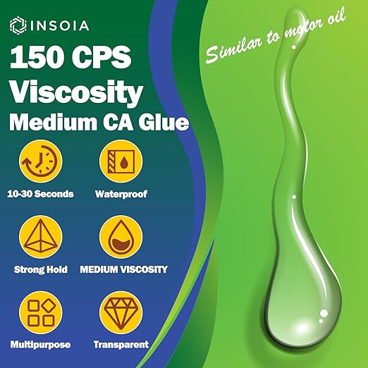 Medium CA Glue, 30g Premium Cyanoacrylate Super Glue Quick Fix 150 CPS Viscosity Adhesive for Woodturning, Pen Turning, Hobby Models, Lapidary, Acrylic, Nails&More