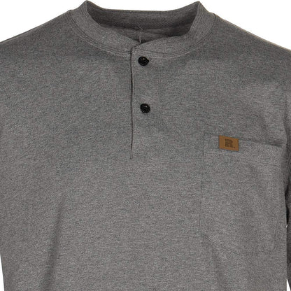 Wrangler Long Sleeve Henley, Charcoal Gray, X-Large Tall