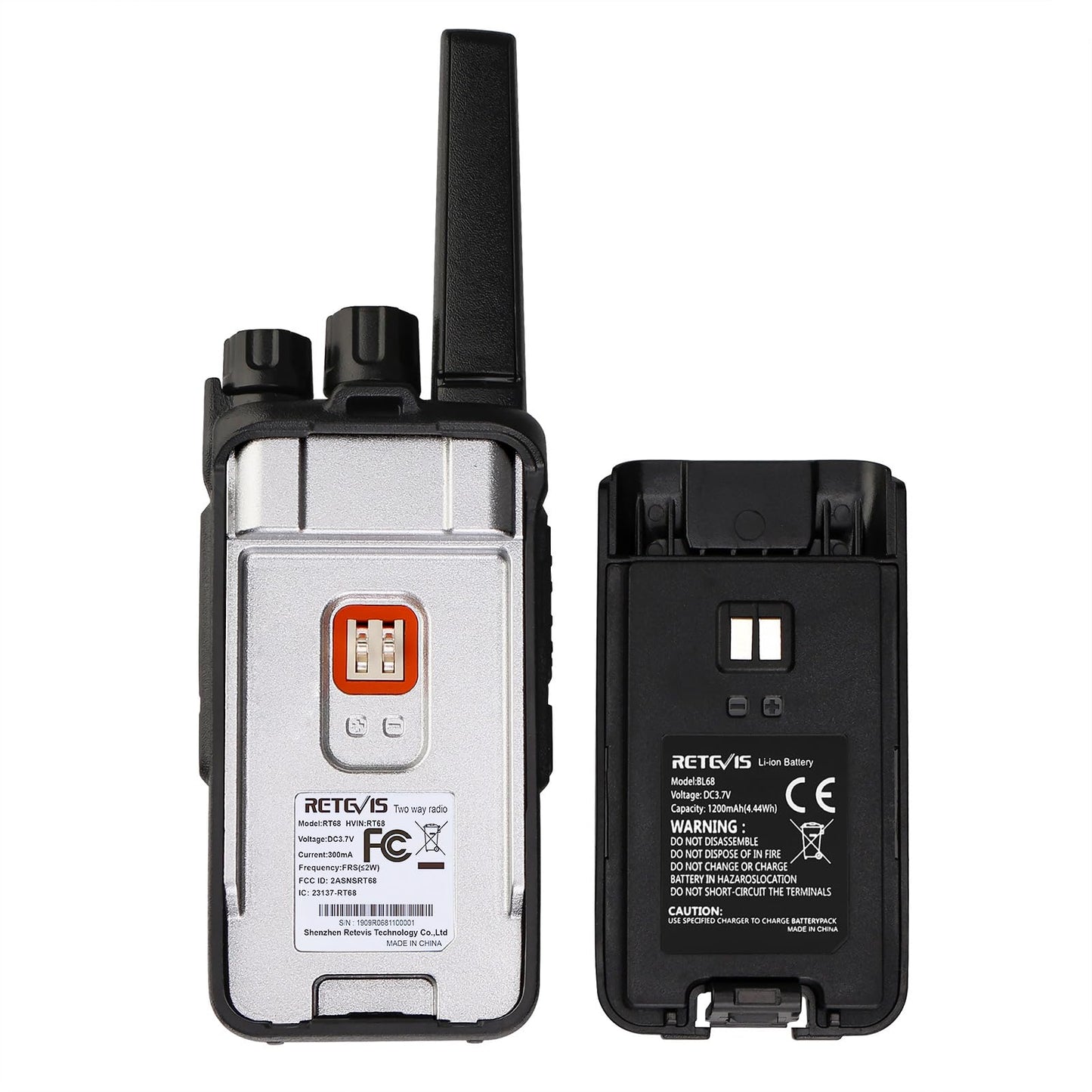 Retevis RT68 Walkie Talkies Rechargeable, Portable Two Way Radios 6 Pack with Six-Way Multi Gang Charger, Heavy Duty Walkie Talkie for Adults, Hands Free, Long Range, for School Restaurant Farm