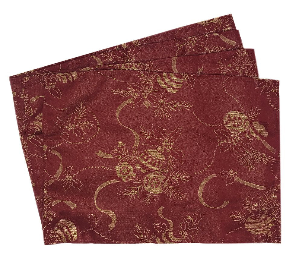 Fennco Styles Royal De Noel Holiday Design Jacquard Rectangular Tablecloth. One Piece.