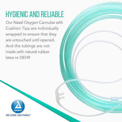 Dynarex Resp-O2 Nasal Oxygen Cannulas with Cushion Tips (25 Count)