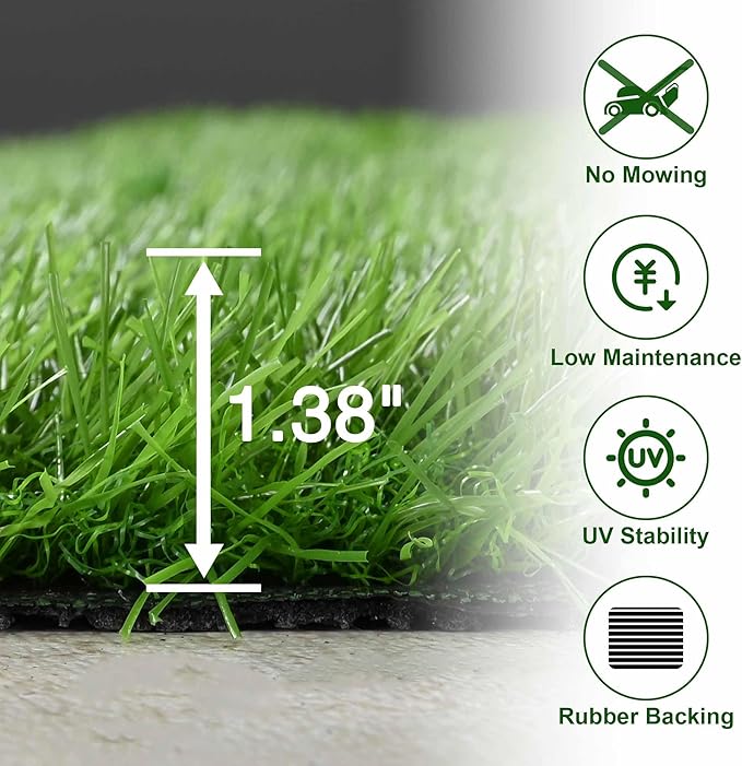 Yescom Sports Sled Strips Turf Gym Turf Flooring for Weight Sled Push Gym Equipment Outdoor Indoor Use 50'x3'x8PCS(1200 Sq.Ft) 1.38" H