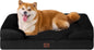 EHEYCIGA Orthopedic Dog Beds for Extra Large Dogs 44x32Inch, Waterproof Memory Foam XL Pet Bed with Sides, Non-Slip and Egg-Crate Foam Big Dog Couch Bed with Washable Removable Cover, Grey