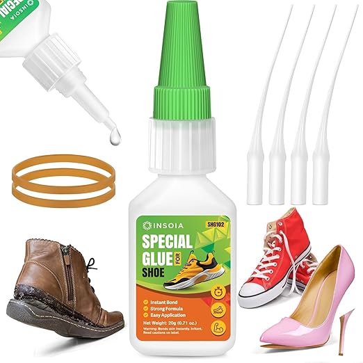 Clear Super Glue for Shoe Repair, 20g, Waterproof, Strong, Quick Fix, Bonding Shoe Sole, Boots, Sandals, Sneakers, Leather & Footwear Items