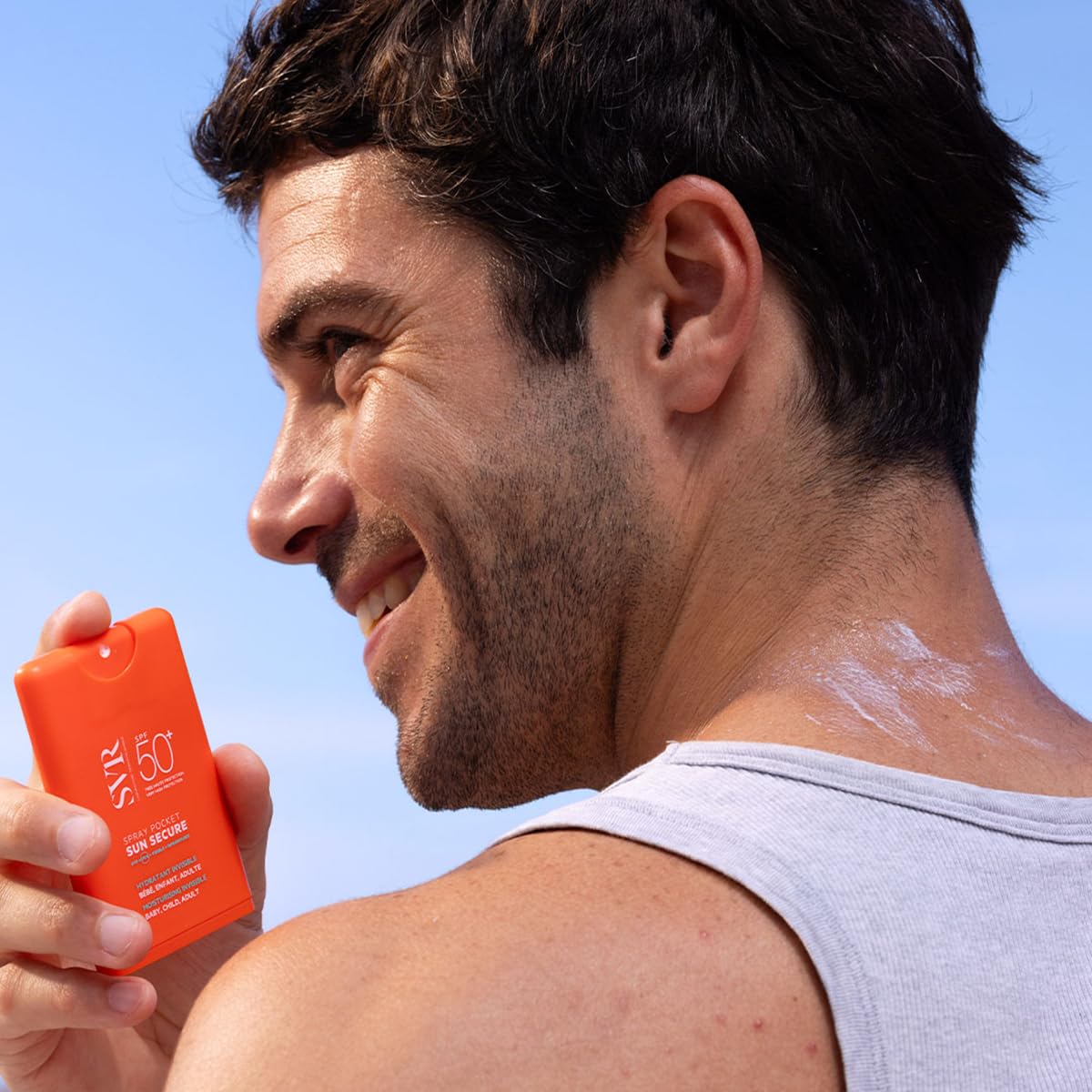 SVR Sun Secure Pocket Spray SPF50+ Sunscreen Spray for Babies, Children, and Adults - UVA-UVB Protection, Transparent Formula