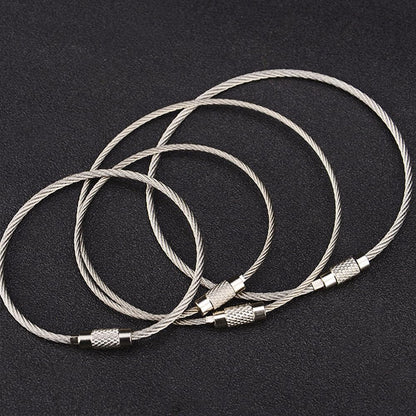 Biyrly Stainless Steel Round Keyrings 1.5-25mm Silver 10 Pack