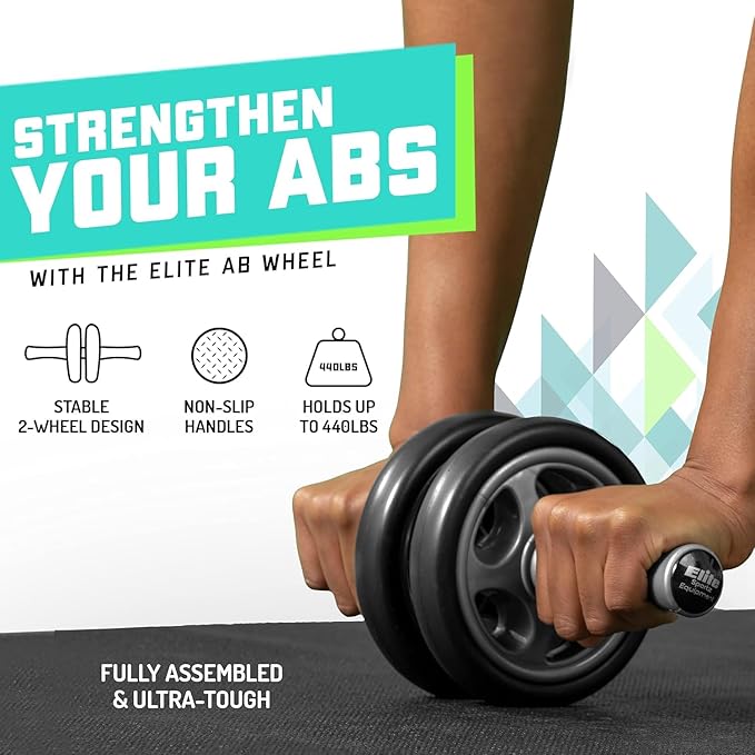 Ab Roller Wheel, Abs Workout Equipment for Abdominal & Core Strength Training, Strength Training Accessories for Abs, Exercise Wheel for Men Women