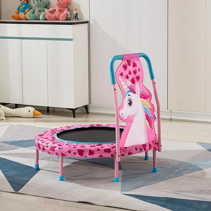 No-Gap 36" Mini Trampoline Toddler Trampoline with Handle for Kids, 36 inch Indoor Garden Small Kid Trampoline Baby Trampolines with Super Safe Cover for Toddlers Ages 2 to 5