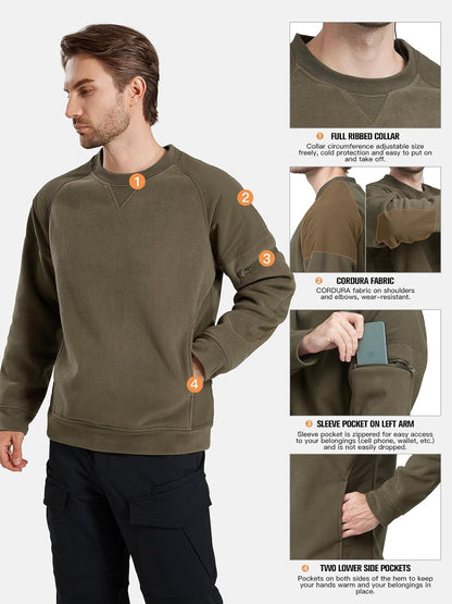 FREE SOLDIER Men's Fleece Pullover, Multiple Style Options