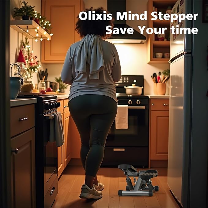 OLIXIS Steppers for Exercise at Home Workout Equipment, Mini Stepper Exercise Machine 300lbs, Twist Step with Resistance Bands, Cardio Weight Loss Equipment Home Fitness