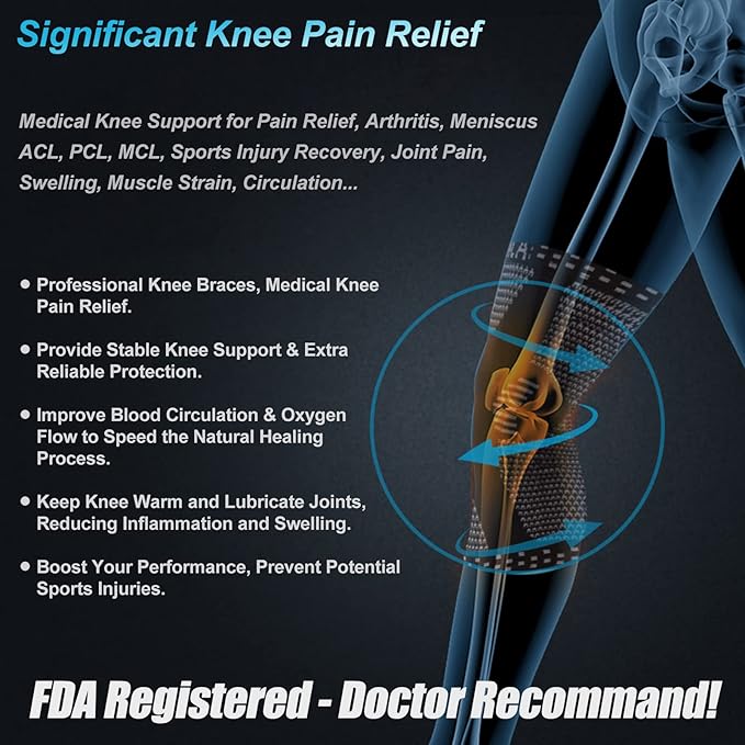 NEENCA Copper Knee Brace for Knee Pain, Knee Support with Patella Pad & Side Stabilizers, Compression Knee Sleeve for Sport, Workout, Arthritis, ACL, Joint Pain Relief, Meniscus Tear- FSA/HSA Eligible
