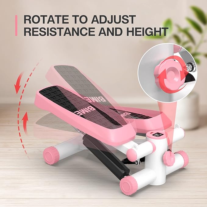 Steppers for Exercise, Mini Stepper Machine with Resistance Bands & Calories Count, Stair Steppers for Exercise 330 lbs Weight Capacity, Portable Stair Stepper Exercise Equipment for Home Workout